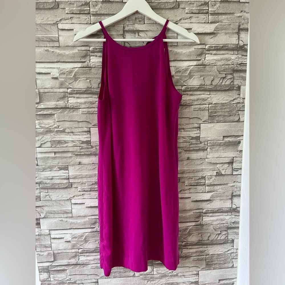Banana Republic || Classic Hot Pink Strappy Shift Midi Dress SZ 4